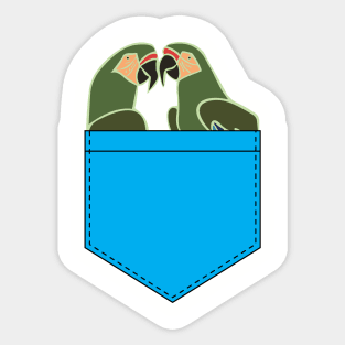 Macaw Parrot Pocket Cyan Sticker